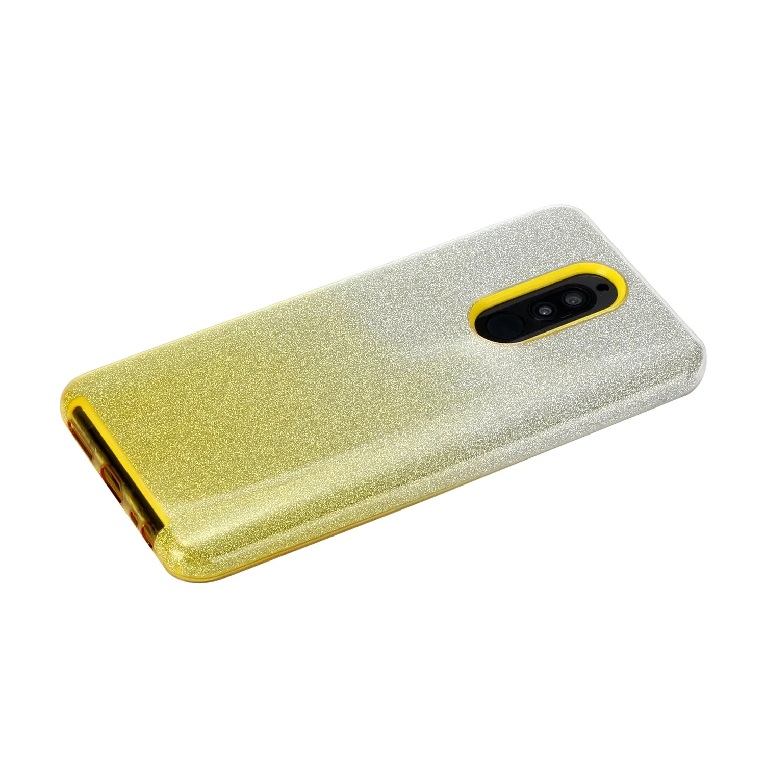 For Redmi Note 7/Note 7 pro/Note 8/Note 8 pro/8/8A Phone Case Gradient Color Glitter Powder Phone Cover with Airbag Bracket yellow