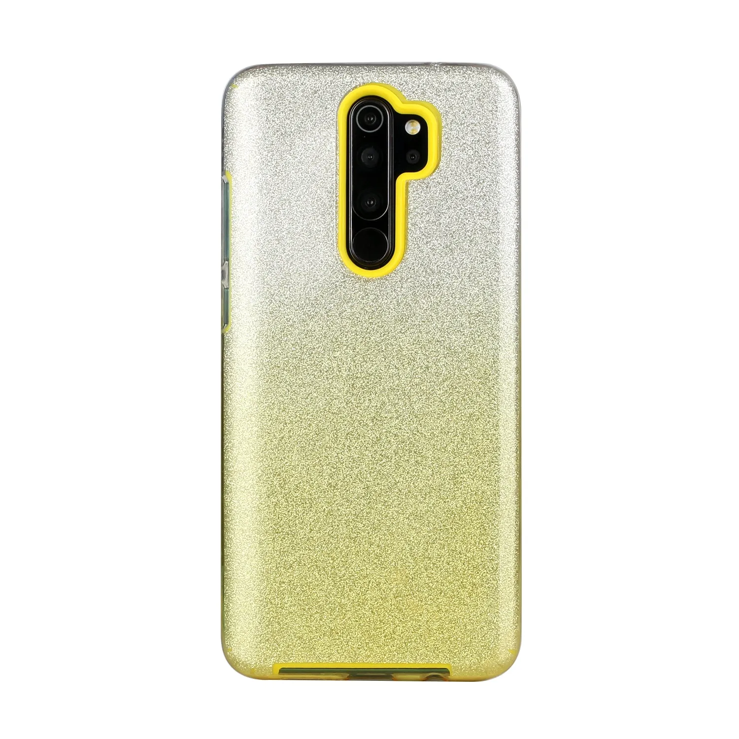 For Redmi Note 7/Note 7 pro/Note 8/Note 8 pro/8/8A Phone Case Gradient Color Glitter Powder Phone Cover with Airbag Bracket yellow