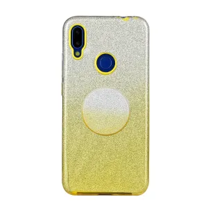 For Redmi Note 7/Note 7 pro/Note 8/Note 8 pro/8/8A Phone Case Gradient Color Glitter Powder Phone Cover with Airbag Bracket yellow