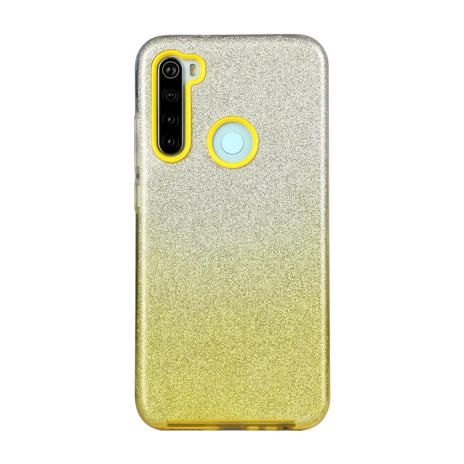 For Redmi Note 7/Note 7 pro/Note 8/Note 8 pro/8/8A Phone Case Gradient Color Glitter Powder Phone Cover with Airbag Bracket yellow