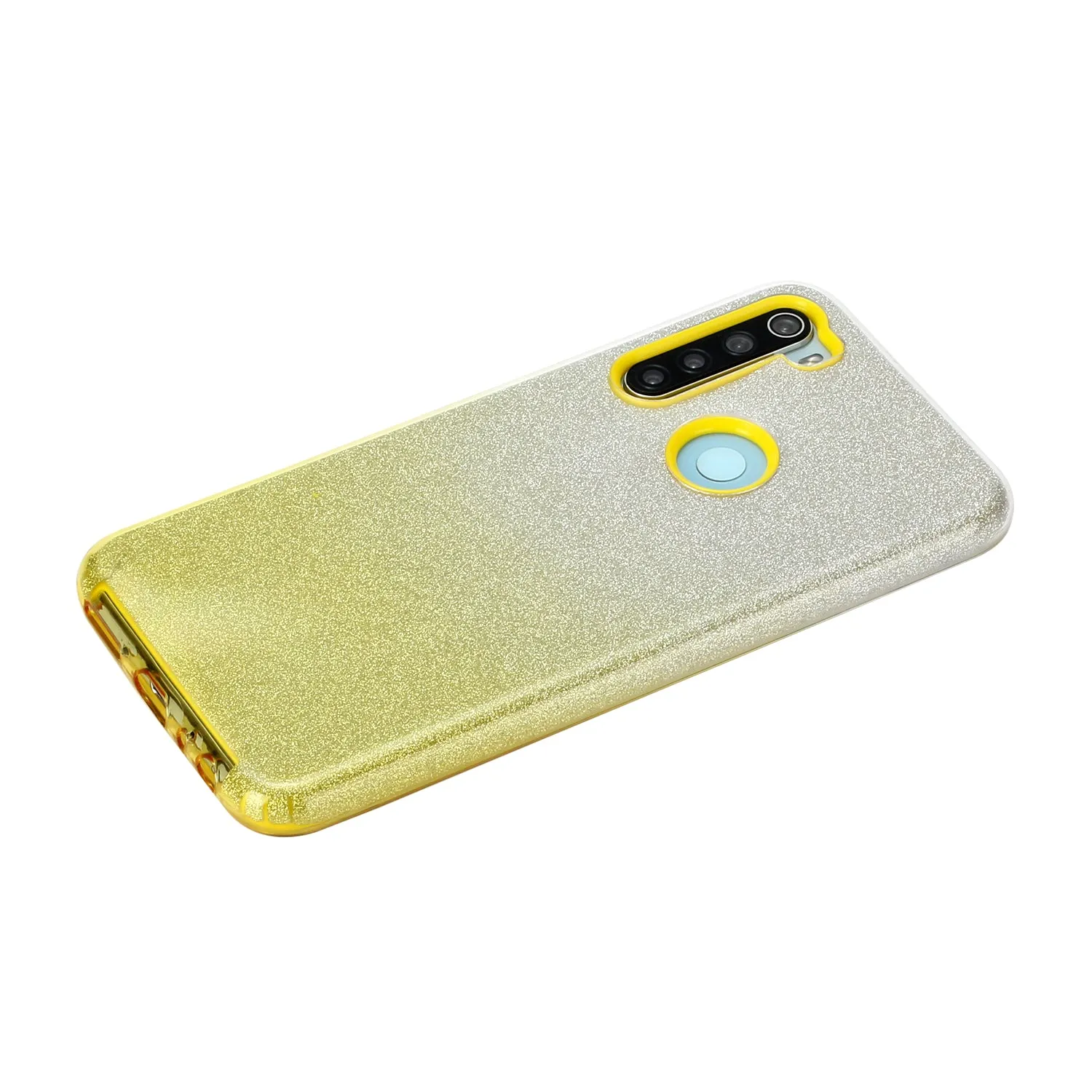 For Redmi Note 7/Note 7 pro/Note 8/Note 8 pro/8/8A Phone Case Gradient Color Glitter Powder Phone Cover with Airbag Bracket yellow