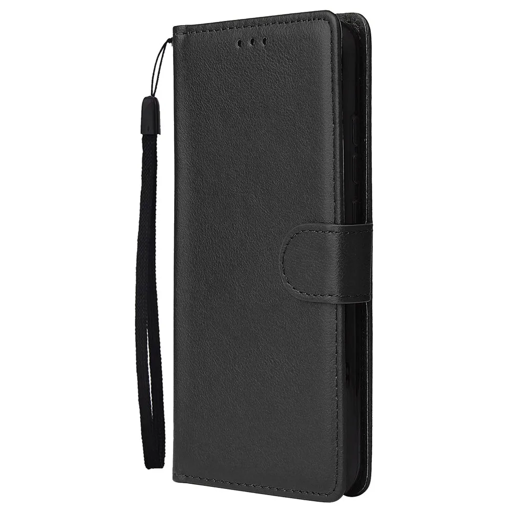 For Redmi NOTE 8 PU Leather Front Putton Protective Phone Case with 3 Cards Bracket black