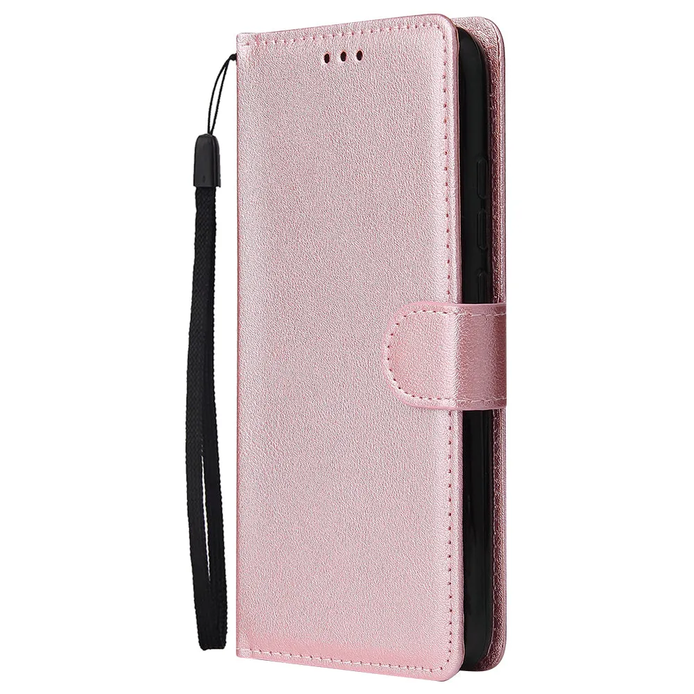 For Redmi NOTE 8 PU Leather Front Putton Protective Phone Case with 3 Cards Bracket red