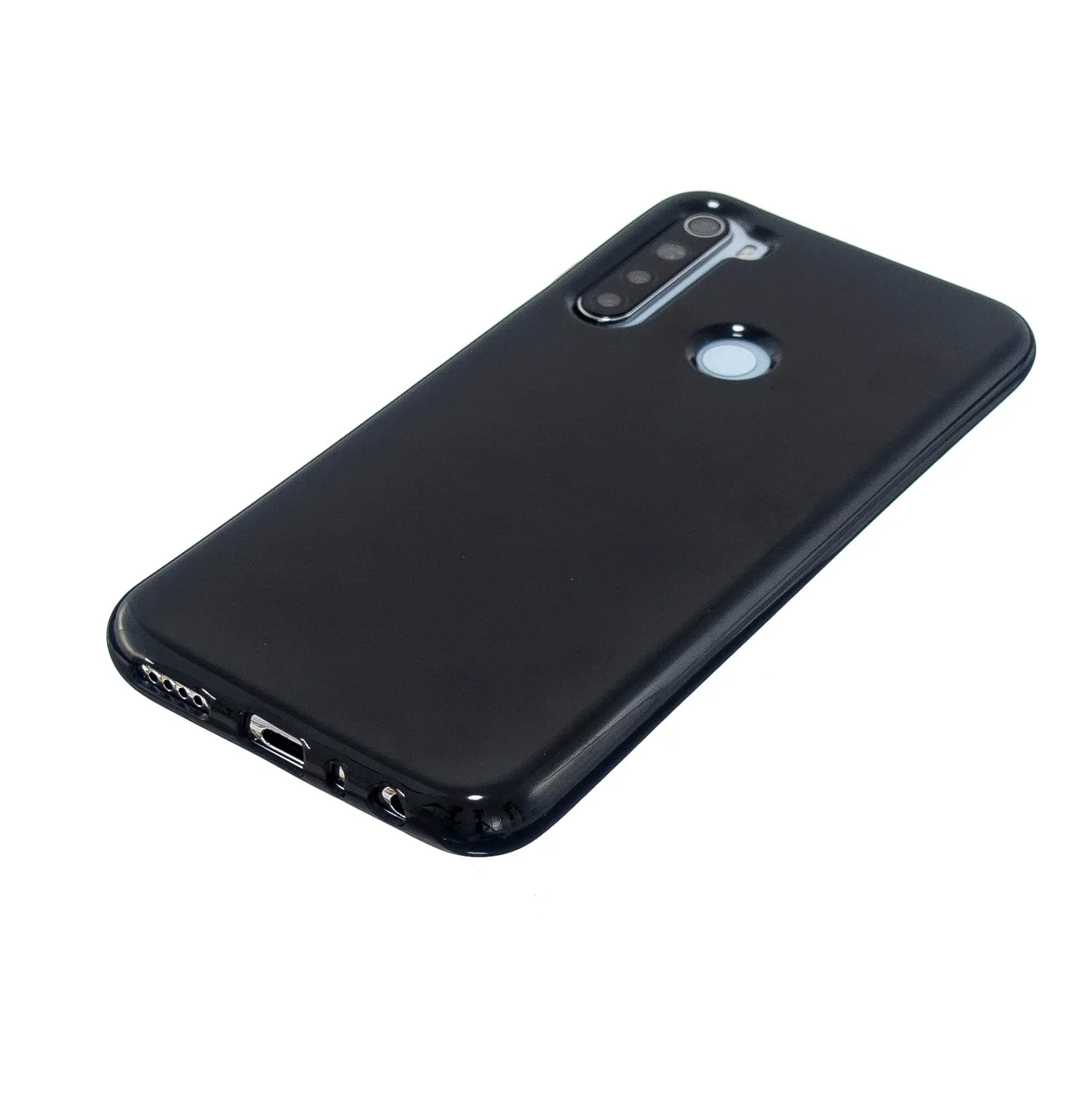 For Redmi Note 8/8 Pro Cellphone Cover 2.0mm Thickened TPU Case Camera Protector Anti-Scratch Soft Phone Shell Black