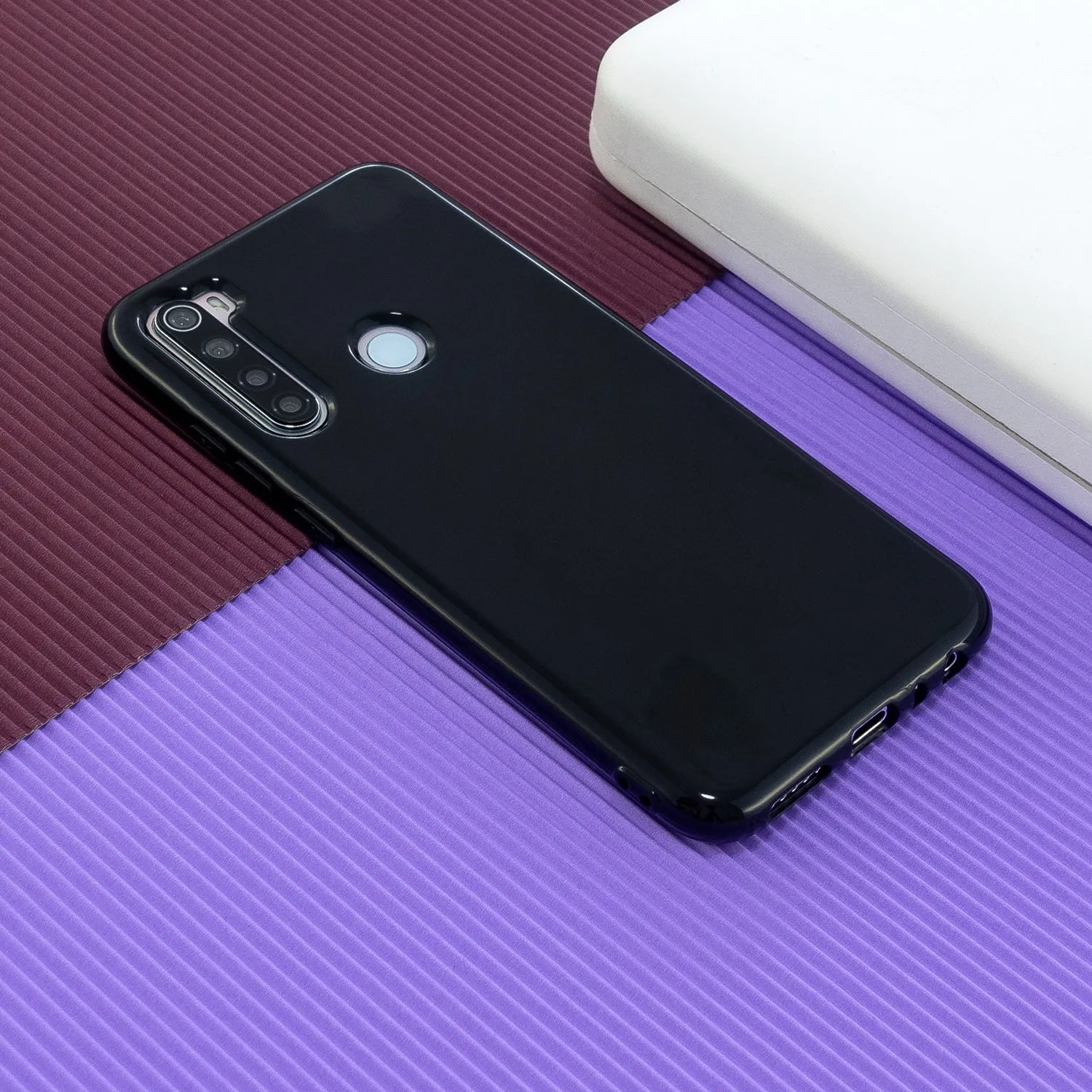 For Redmi Note 8/8 Pro Cellphone Cover 2.0mm Thickened TPU Case Camera Protector Anti-Scratch Soft Phone Shell Black