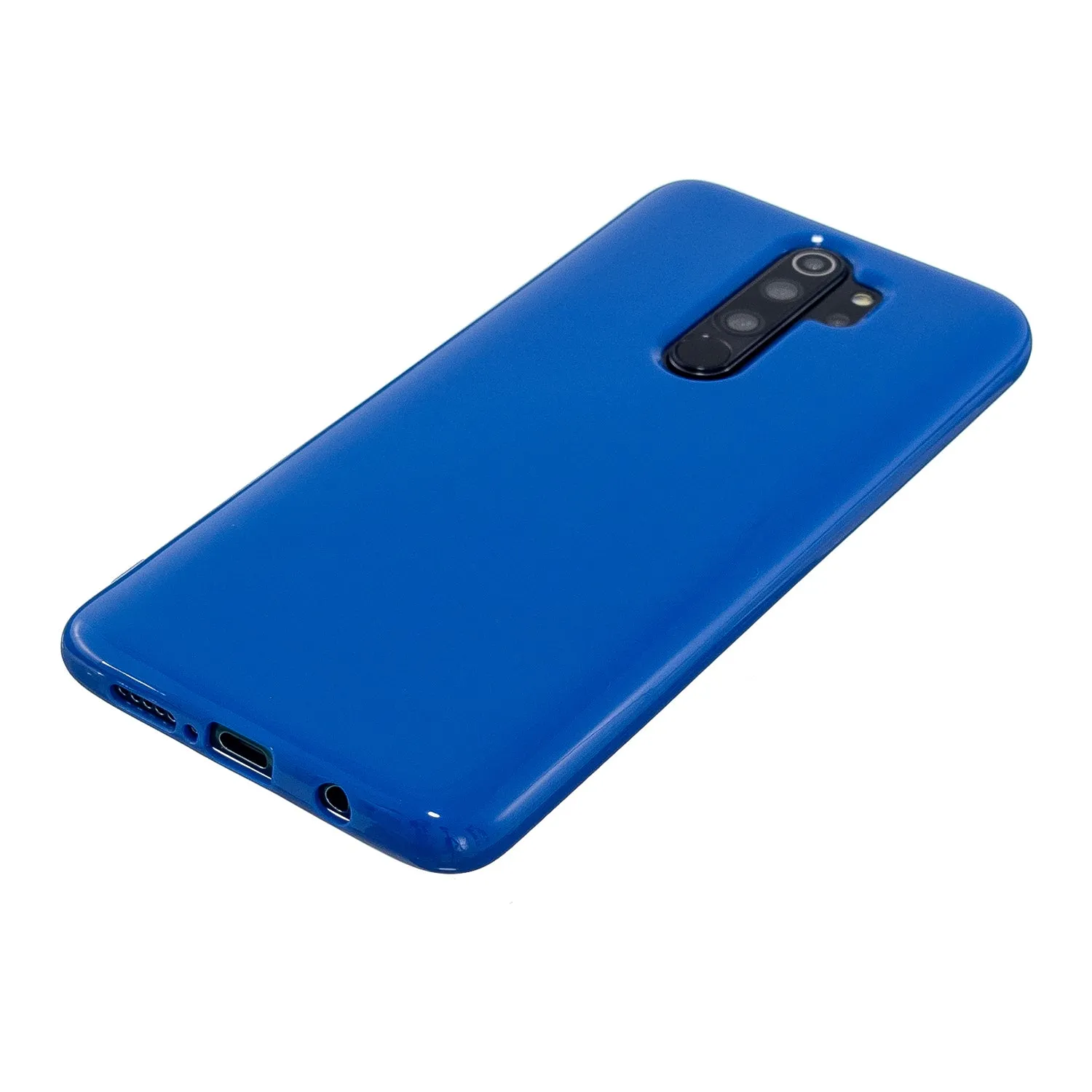 For Redmi Note 8/8 Pro Cellphone Cover 2.0mm Thickened TPU Case Camera Protector Anti-Scratch Soft Phone Shell Navy blue