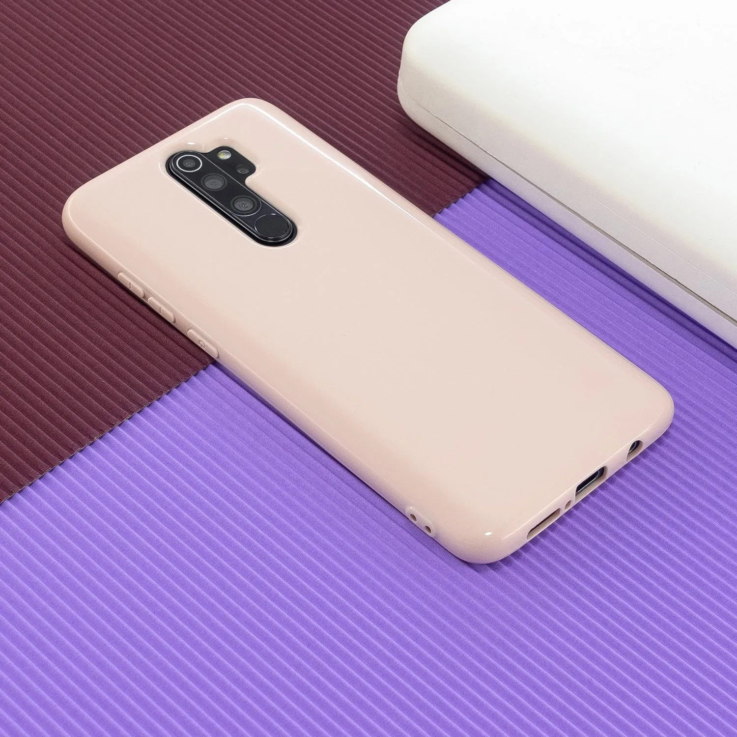 For Redmi Note 8/8 Pro Cellphone Cover 2.0mm Thickened TPU Case Camera Protector Anti-Scratch Soft Phone Shell Pink
