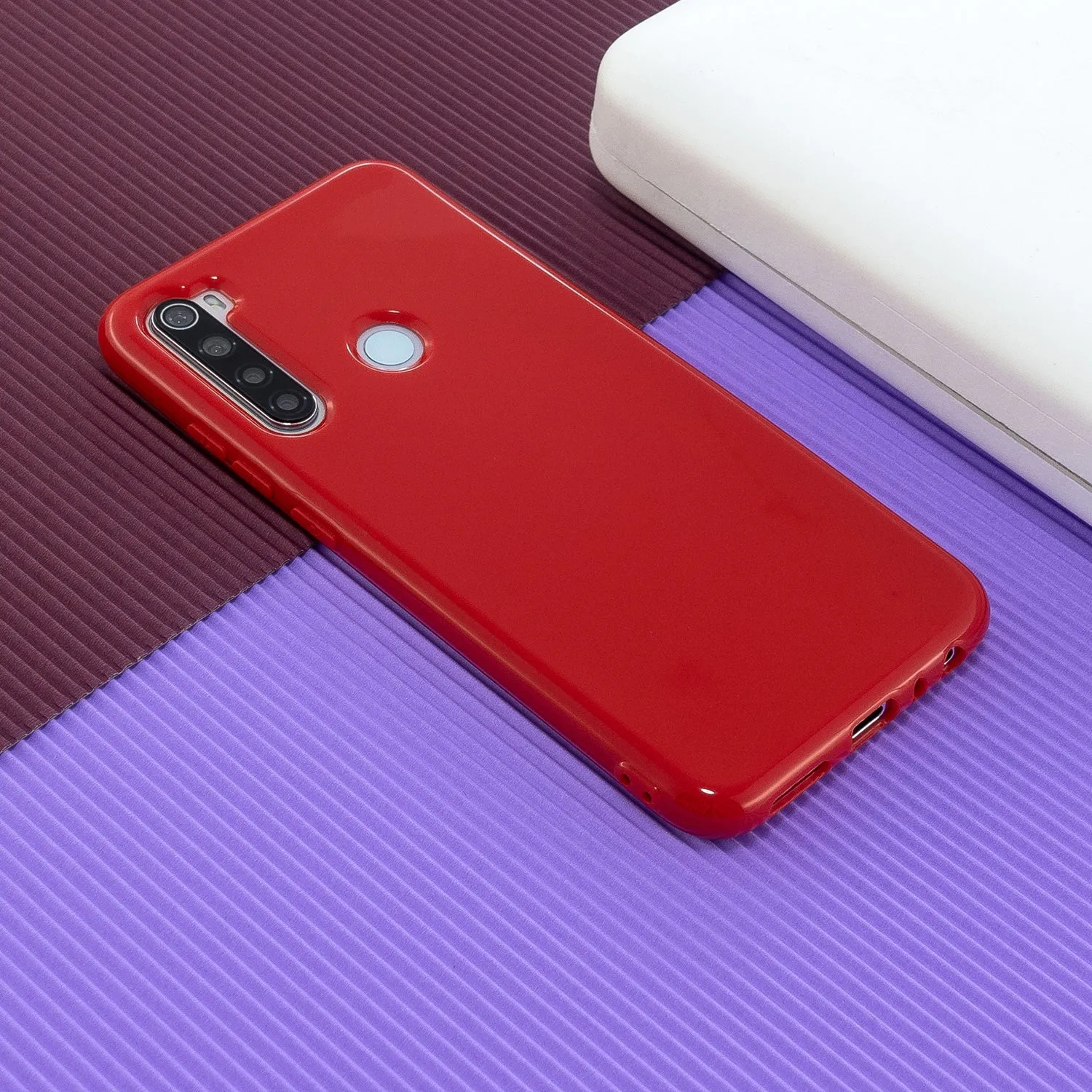 For Redmi Note 8/8 Pro Cellphone Cover 2.0mm Thickened TPU Case Camera Protector Anti-Scratch Soft Phone Shell Red