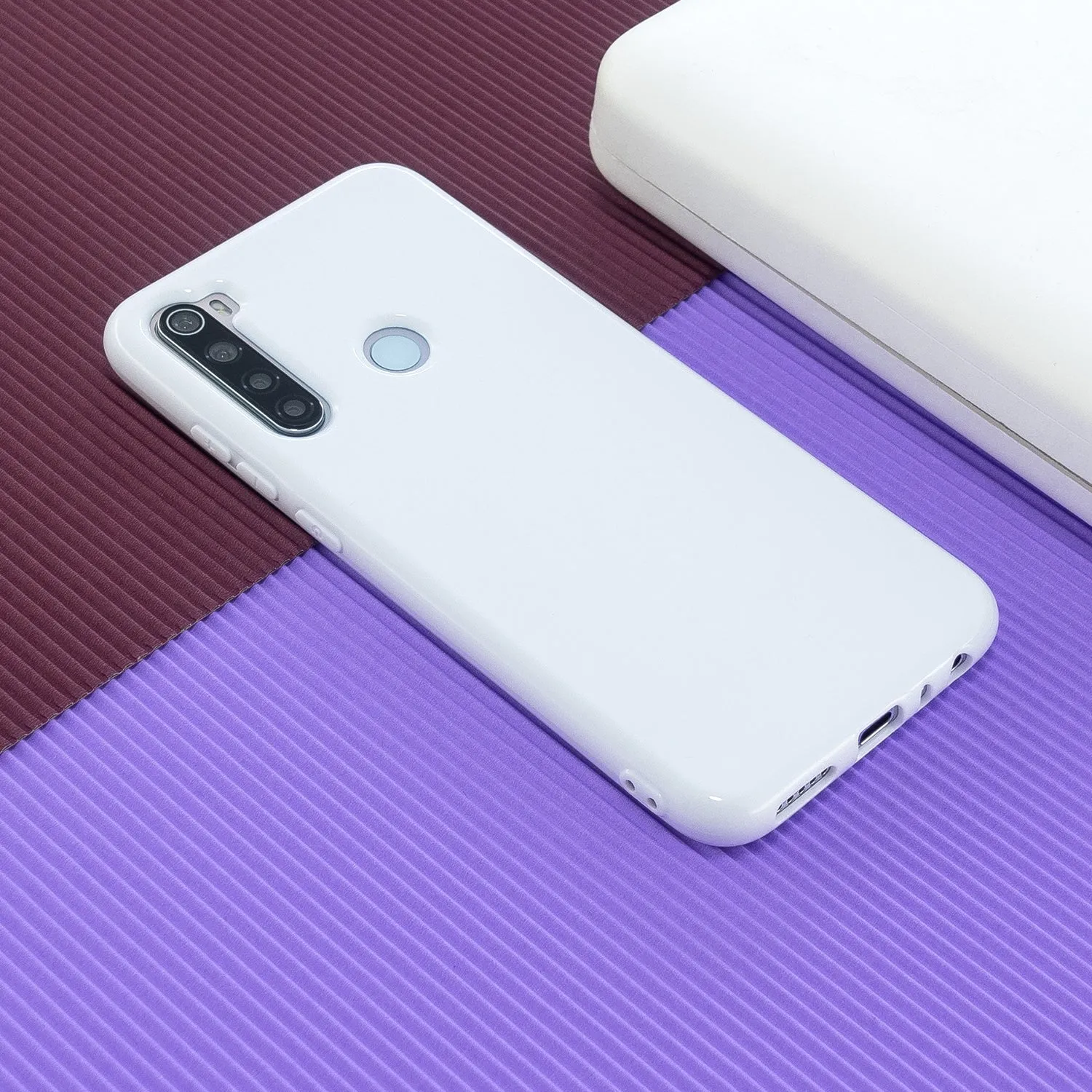 For Redmi Note 8/8 Pro Cellphone Cover 2.0mm Thickened TPU Case Camera Protector Anti-Scratch Soft Phone Shell White