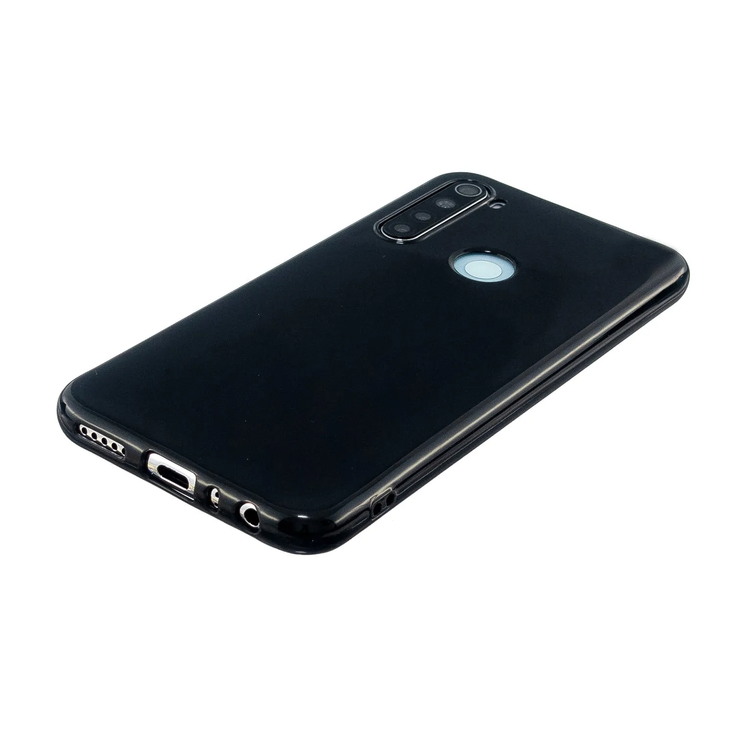 For Redmi Note 8/8 Pro Cellphone Cover Reinforced Soft TPU Phone Case Anti-scratch Full Body Protection Bright black