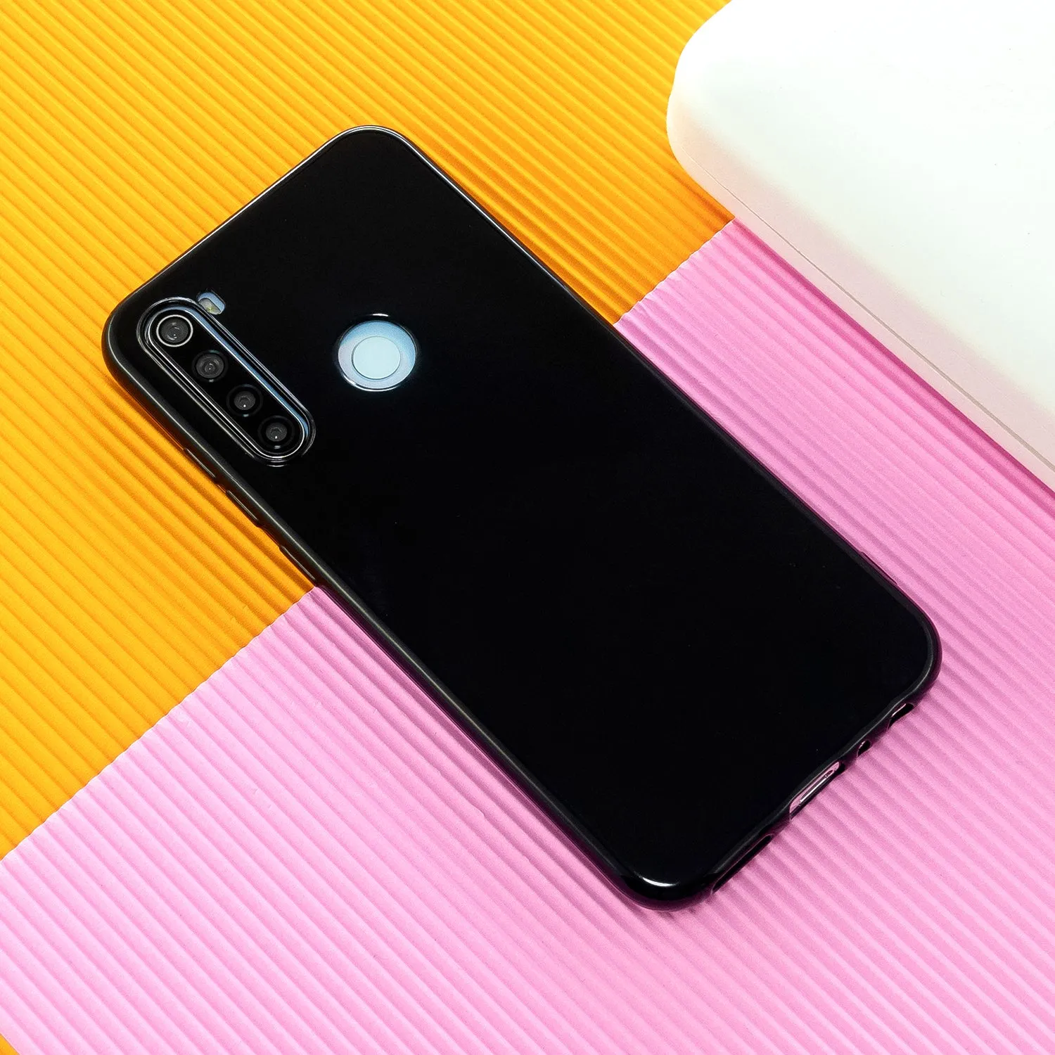For Redmi Note 8/8 Pro Cellphone Cover Reinforced Soft TPU Phone Case Anti-scratch Full Body Protection Bright black