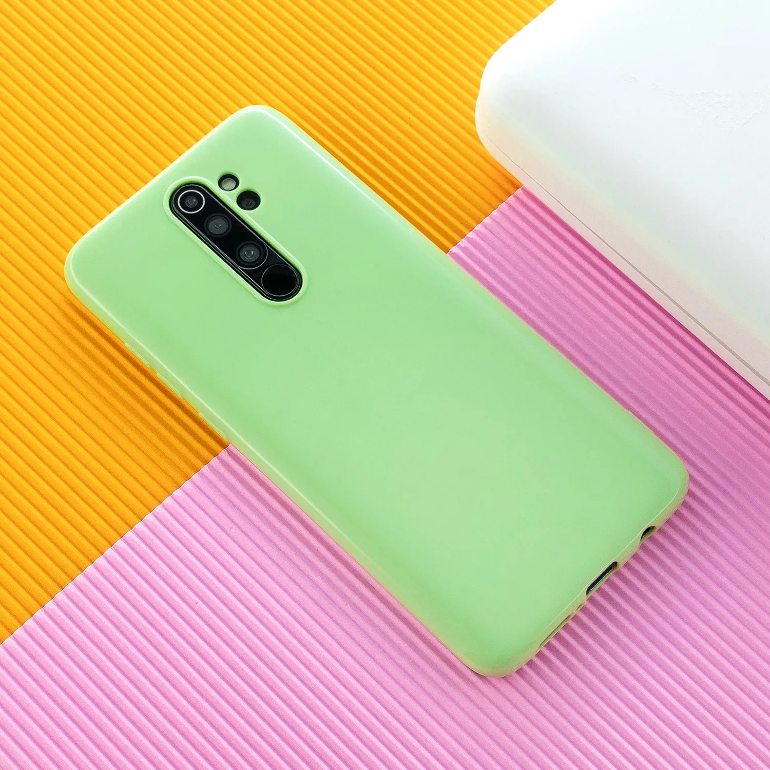 For Redmi Note 8/8 Pro Cellphone Cover Reinforced Soft TPU Phone Case Anti-scratch Full Body Protection Fluorescent green