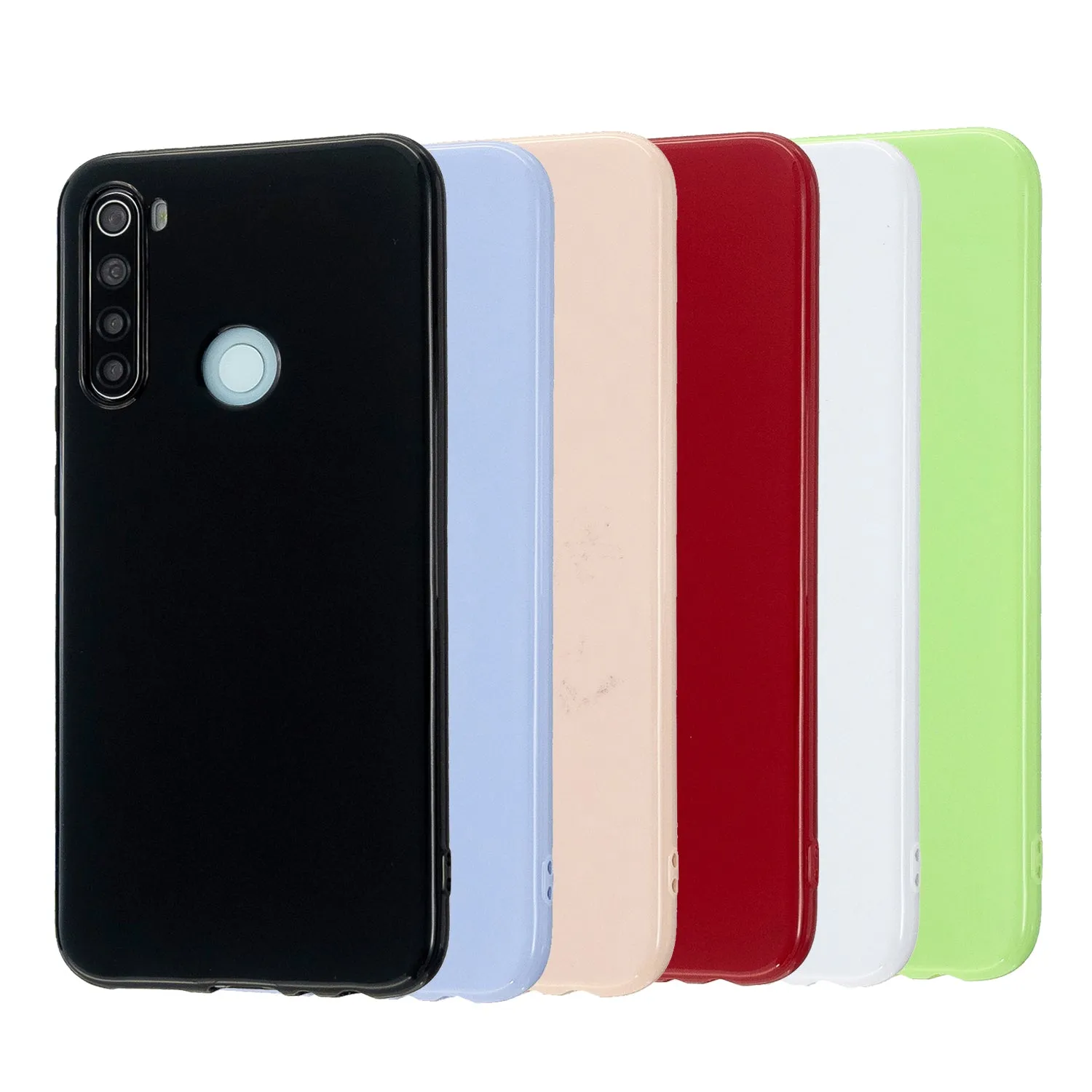For Redmi Note 8/8 Pro Cellphone Cover Reinforced Soft TPU Phone Case Anti-scratch Full Body Protection Fluorescent green