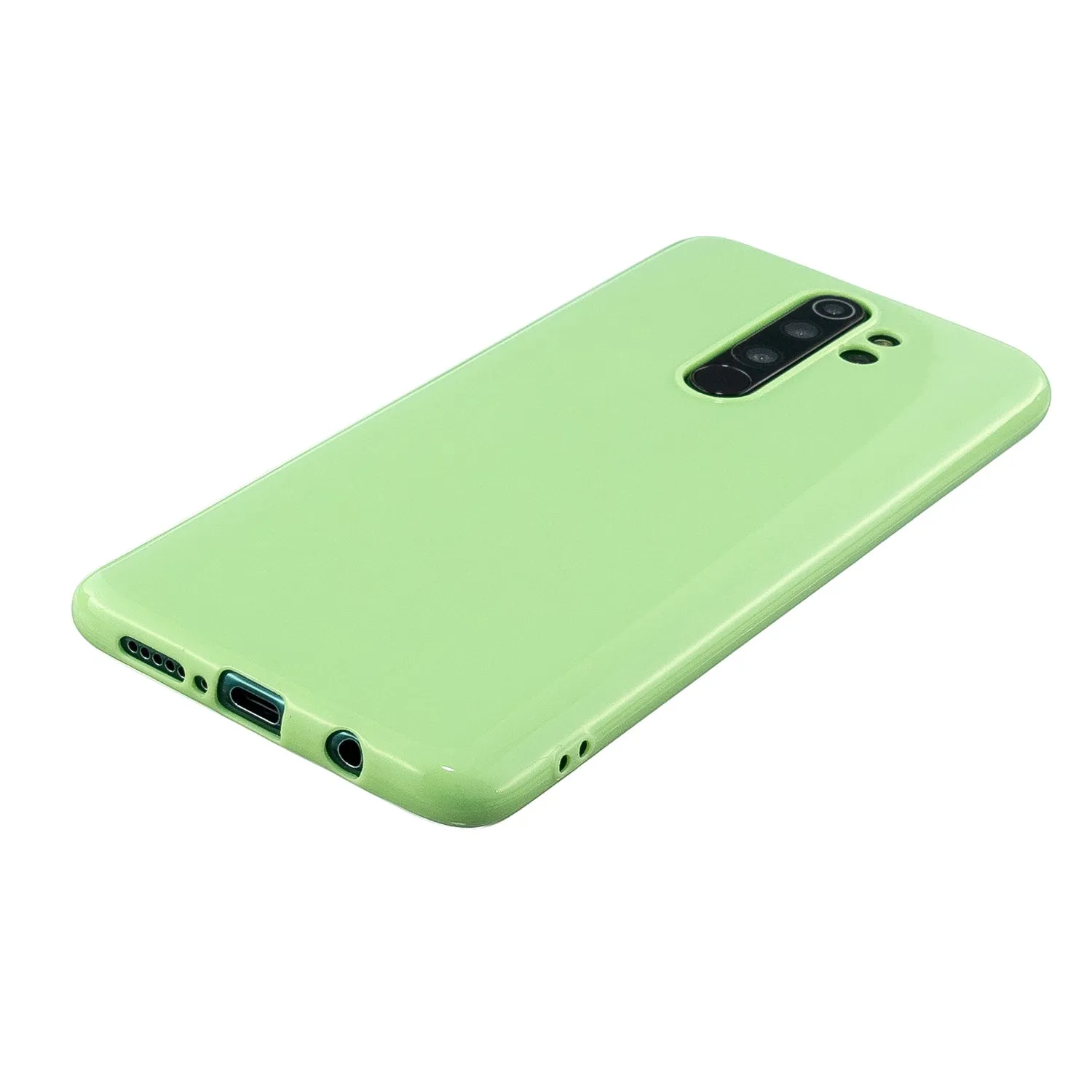 For Redmi Note 8/8 Pro Cellphone Cover Reinforced Soft TPU Phone Case Anti-scratch Full Body Protection Fluorescent green