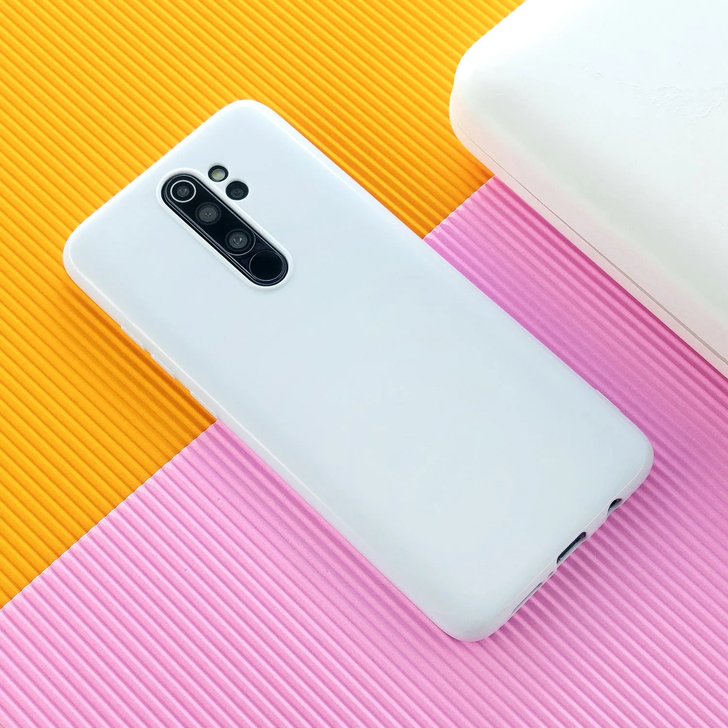 For Redmi Note 8/8 Pro Cellphone Cover Reinforced Soft TPU Phone Case Anti-scratch Full Body Protection Milk white