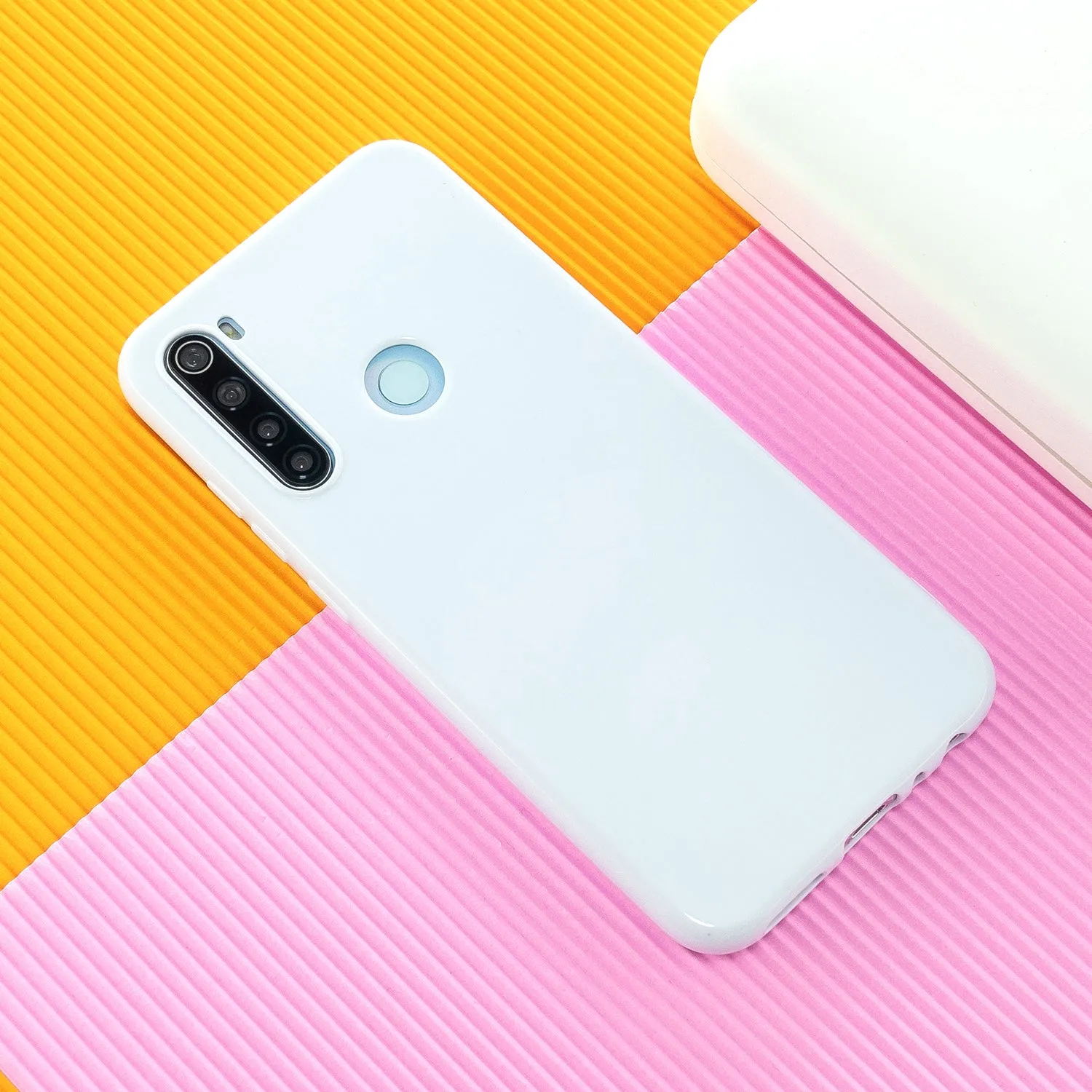 For Redmi Note 8/8 Pro Cellphone Cover Reinforced Soft TPU Phone Case Anti-scratch Full Body Protection Milk white
