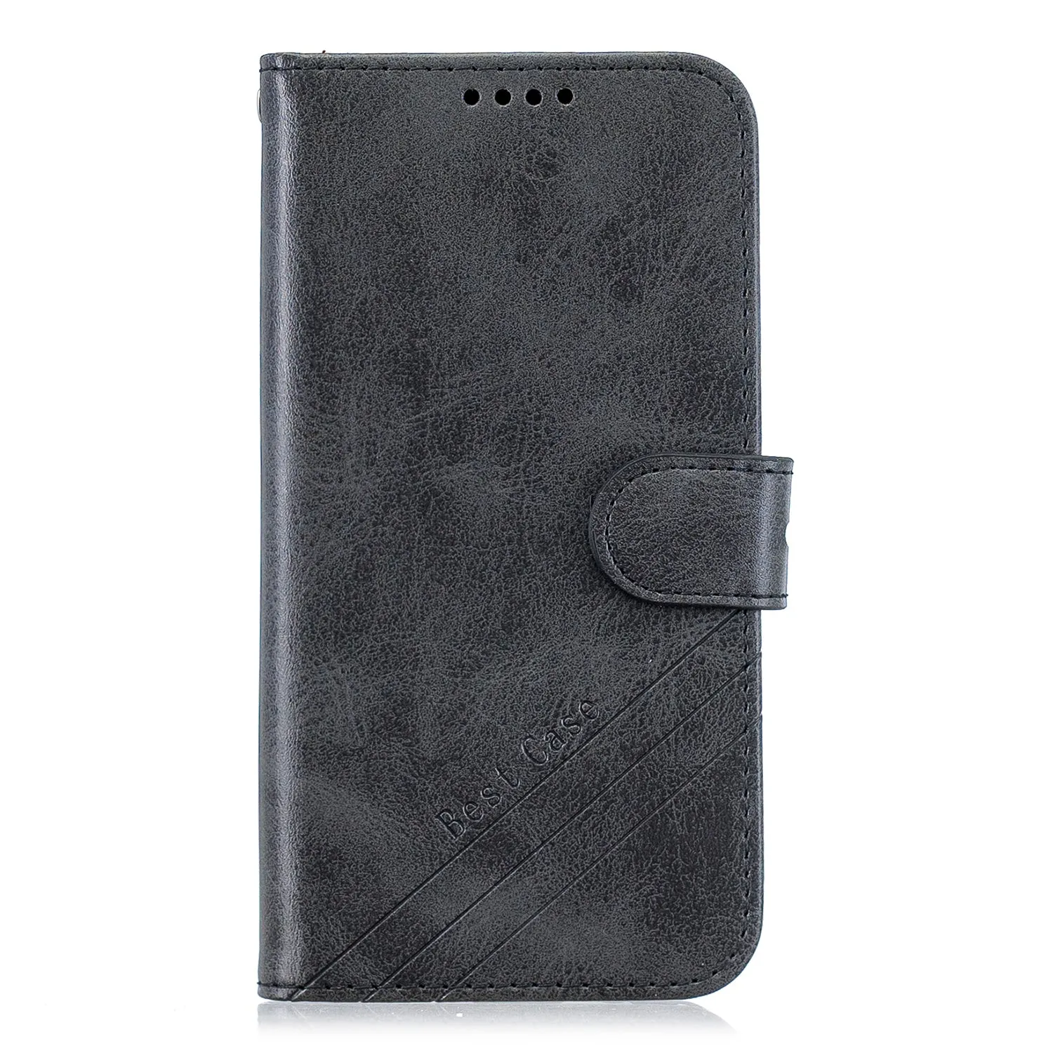 For Redmi Note 8T/Redmi 8/Redmi 8A Case Soft Leather Cover with Denim Texture Precise Cutouts Wallet Design Buckle Closure Smartphone Shell  black