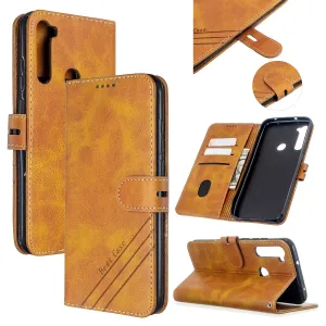 For Redmi Note 8T/Redmi 8/Redmi 8A Case Soft Leather Cover with Denim Texture Precise Cutouts Wallet Design Buckle Closure Smartphone Shell  yellow