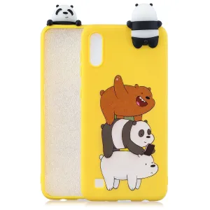 For Samsung A01 Soft TPU Case Back Cover 3D Cartoon Painting Mobile Phone Shell Striped bear
