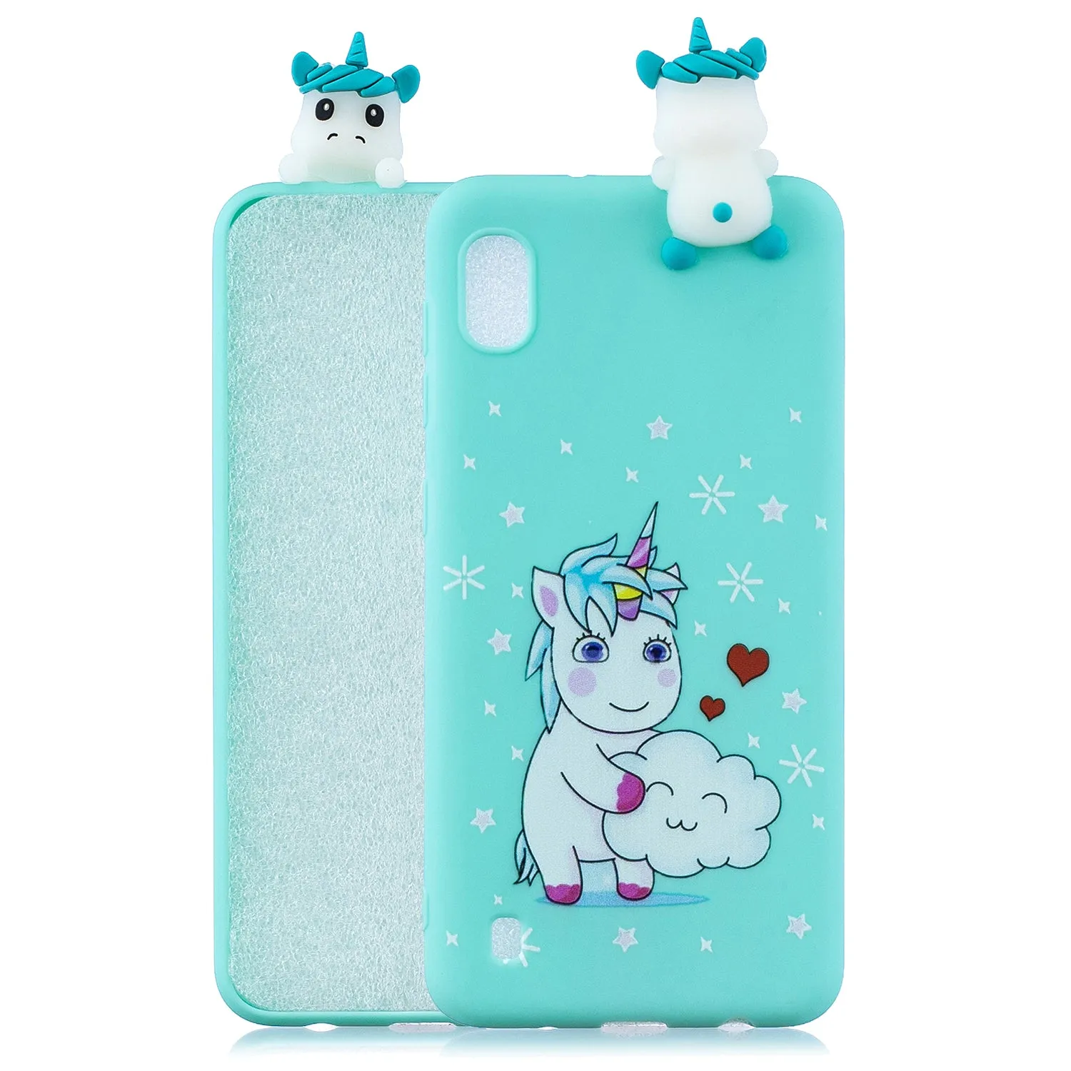 For Samsung A01 Soft TPU Case Back Cover 3D Cartoon Painting Mobile Phone Shell Striped bear