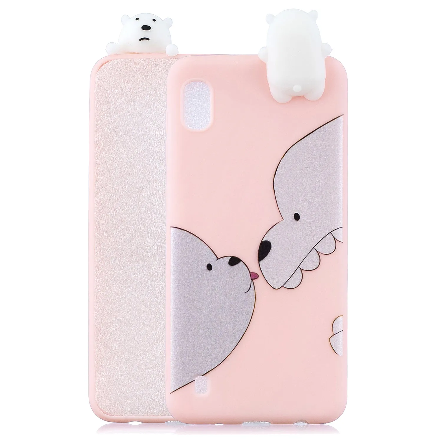 For Samsung A01 Soft TPU Case Back Cover 3D Cartoon Painting Mobile Phone Shell Striped bear