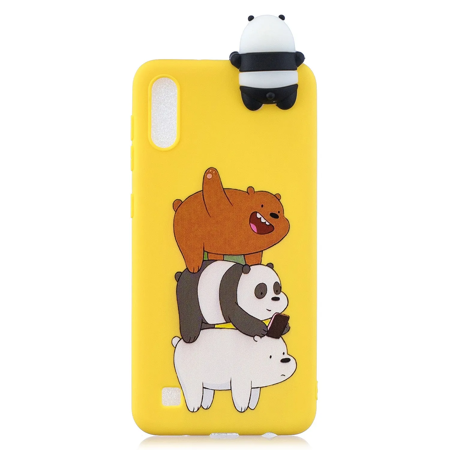 For Samsung A01 Soft TPU Case Back Cover 3D Cartoon Painting Mobile Phone Shell Striped bear