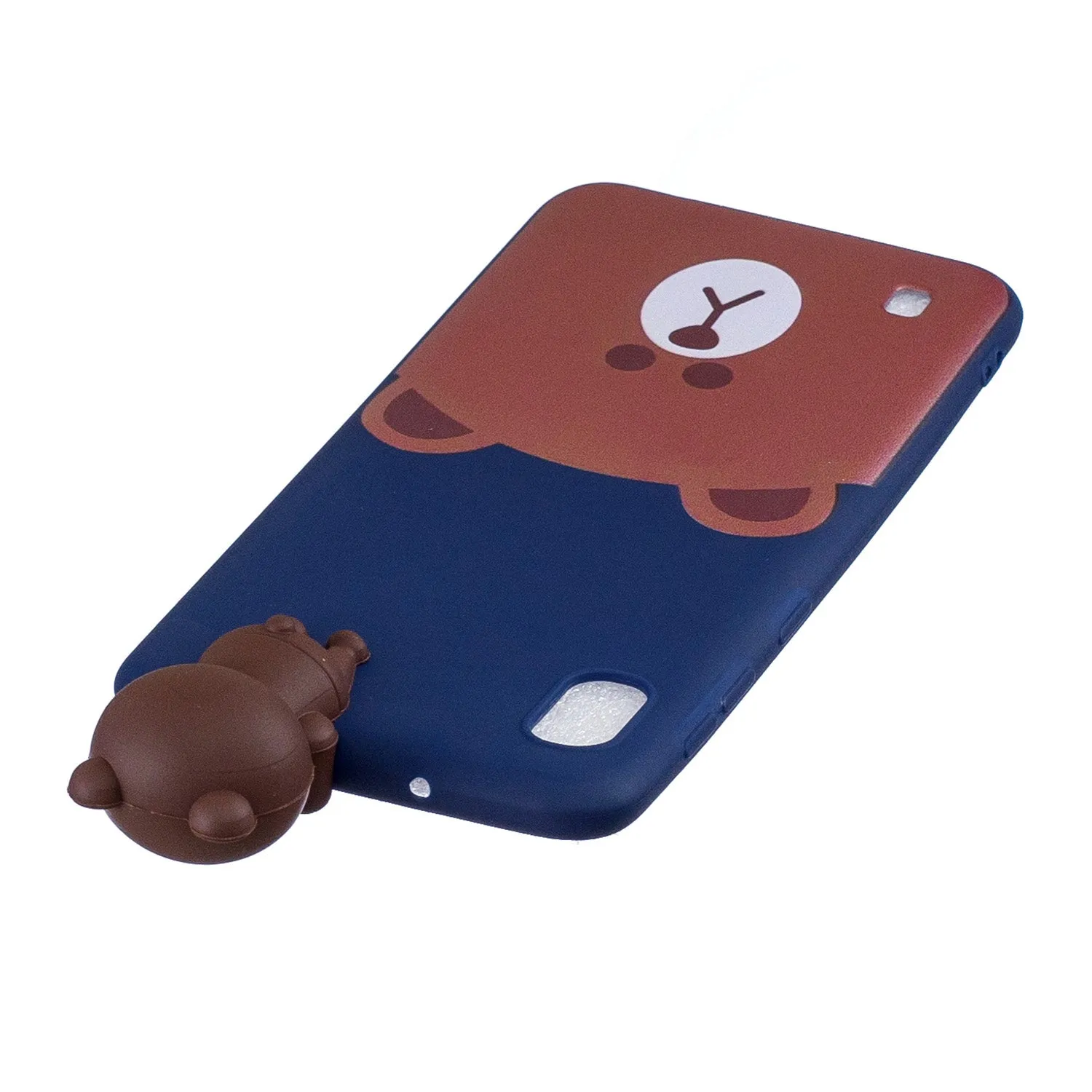 For Samsung A10 3D Cute Coloured Painted Animal TPU Anti-scratch Non-slip Protective Cover Back Case Bear