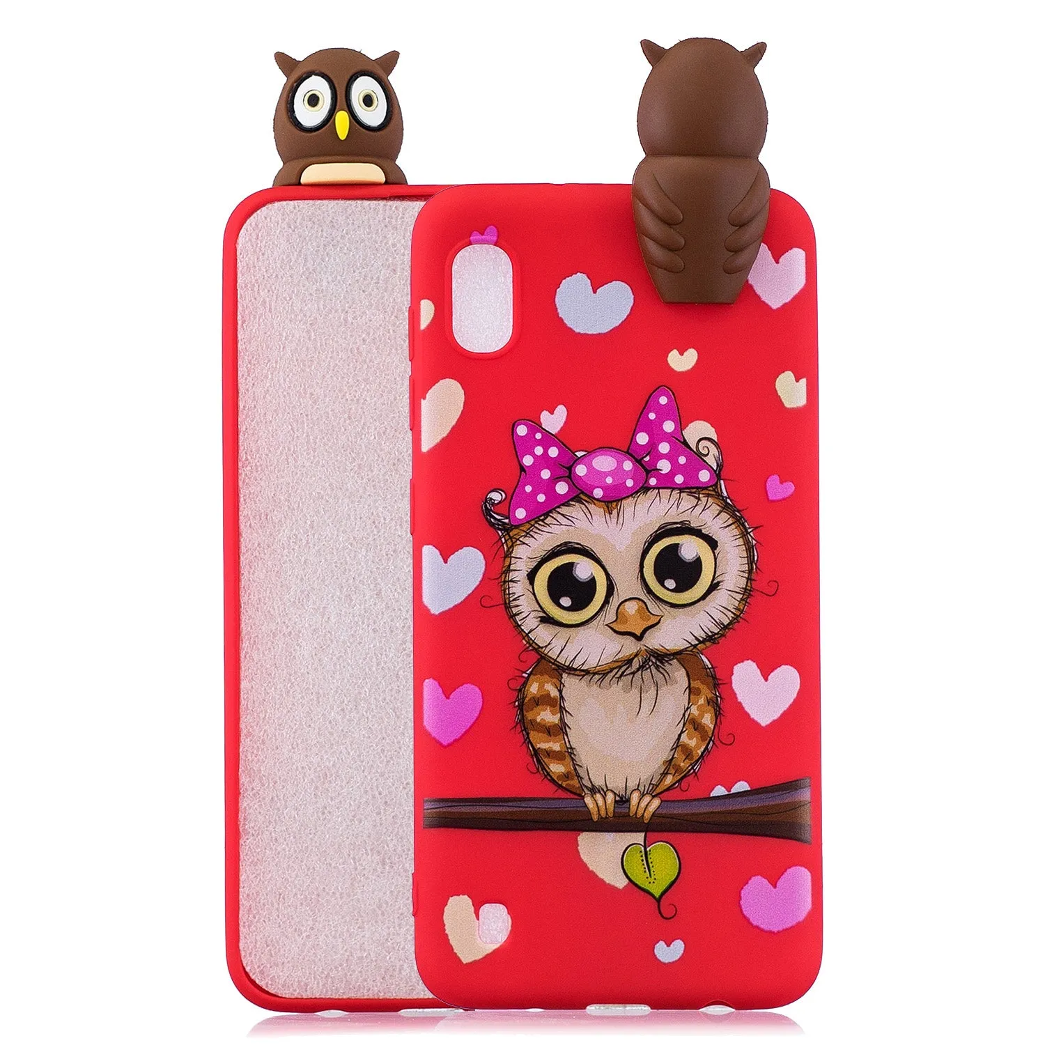 For Samsung A10 3D Cute Coloured Painted Animal TPU Anti-scratch Non-slip Protective Cover Back Case Two pandas
