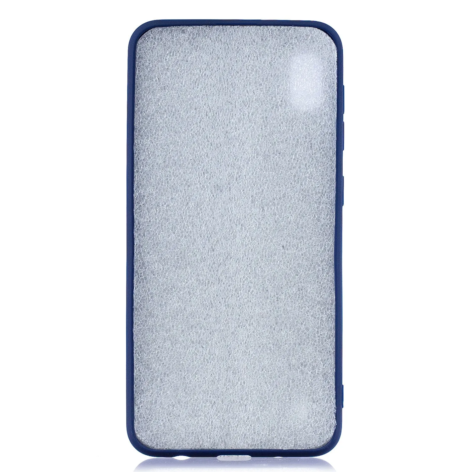 For Samsung A10 Cartoon Lovely Coloured Painted Soft TPU Back Cover Non-slip Shockproof Full Protective Case with Lanyard sapphire