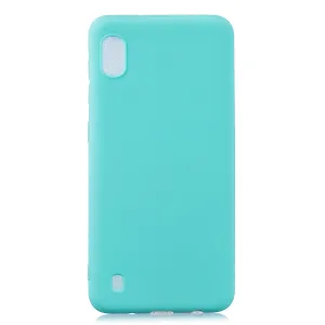 For Samsung A10 Lovely Candy Color Matte TPU Anti-scratch Non-slip Protective Cover Back Case Light blue
