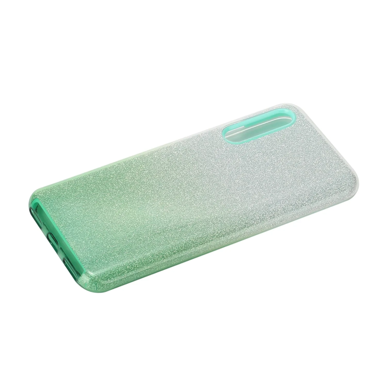 For Samsung A10/A50/A30S/A70/A20S Phone Case Gradient Color Glitter Powder Phone Cover with Airbag Bracket blue