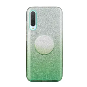 For Samsung A10/A50/A30S/A70/A20S Phone Case Gradient Color Glitter Powder Phone Cover with Airbag Bracket green