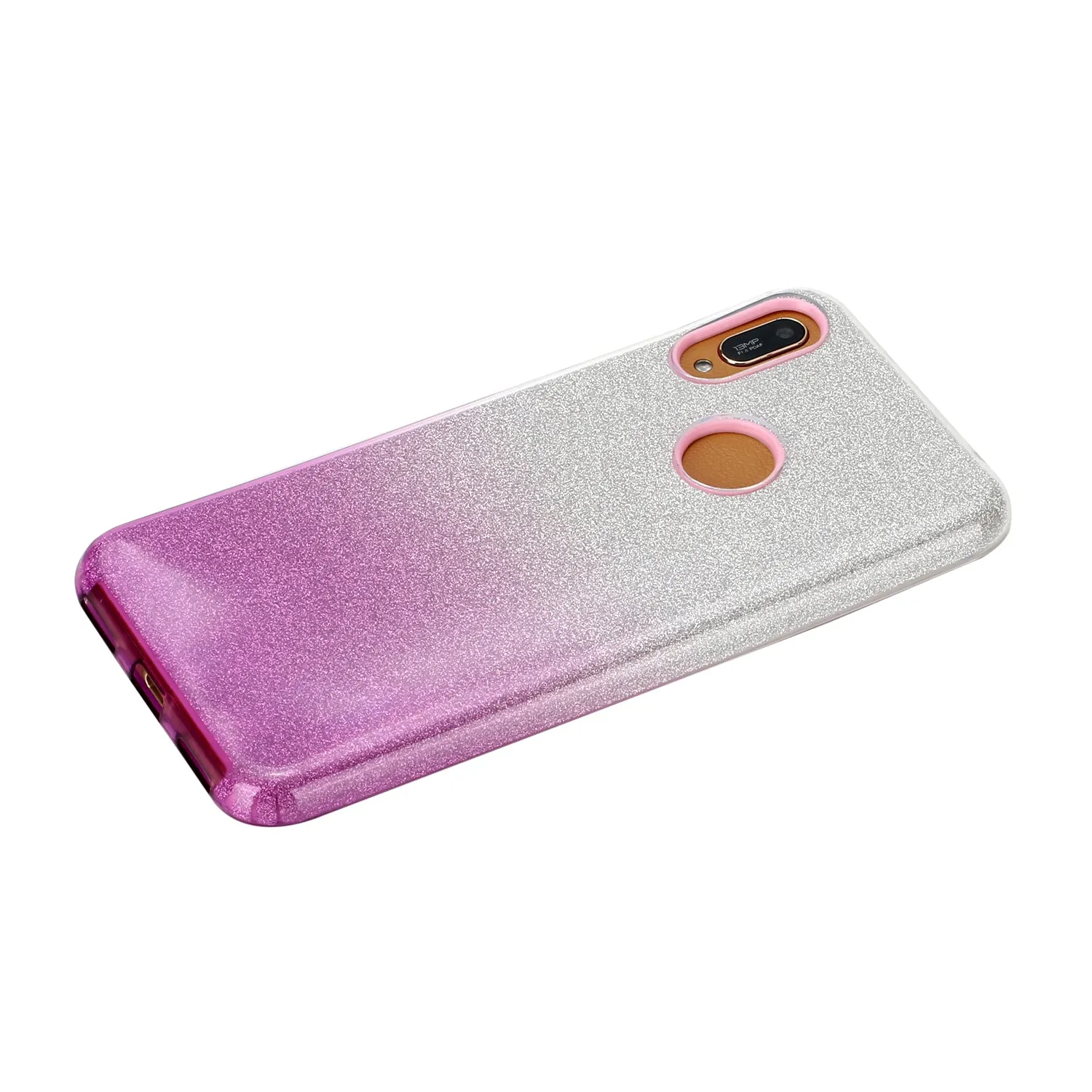 For Samsung A10/A50/A30S/A70/A20S Phone Case Gradient Color Glitter Powder Phone Cover with Airbag Bracket purple