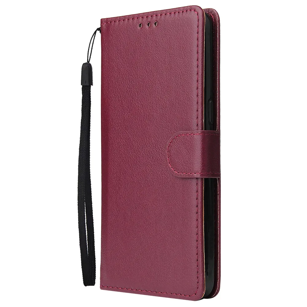 For Samsung A10S A20S Cellphone Cover Mobile Phone Shell Buckle Closure Cards Slots PU Leather Smart Shell with Wallet Overall Protection black