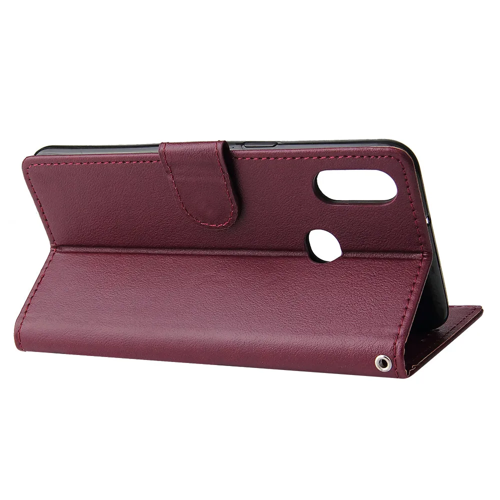 For Samsung A10S A20S Cellphone Cover Mobile Phone Shell Buckle Closure Cards Slots PU Leather Smart Shell with Wallet Overall Protection black