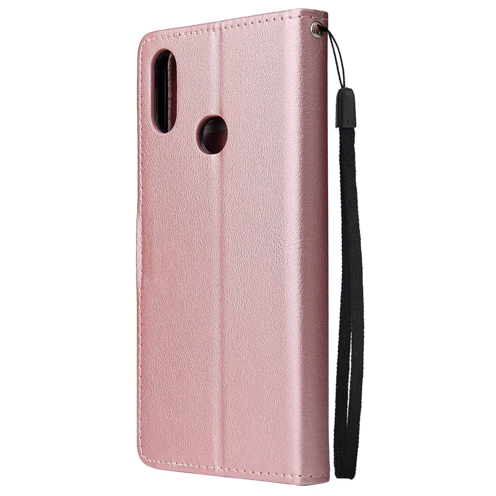 For Samsung A10S A20S Cellphone Cover Mobile Phone Shell Buckle Closure Cards Slots PU Leather Smart Shell with Wallet Overall Protection black