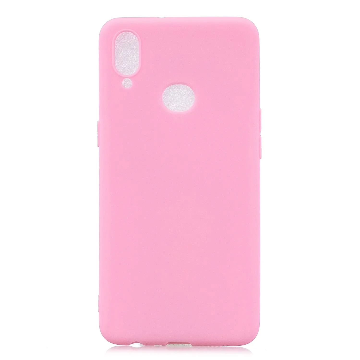For Samsung A10S A20S Shockproof TPU Back Cover Soft Candy Color Frosted Surface Mobile Phone Case dark pink