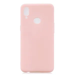 For Samsung A10S A20S Shockproof TPU Back Cover Soft Candy Color Frosted Surface Mobile Phone Case Light pink