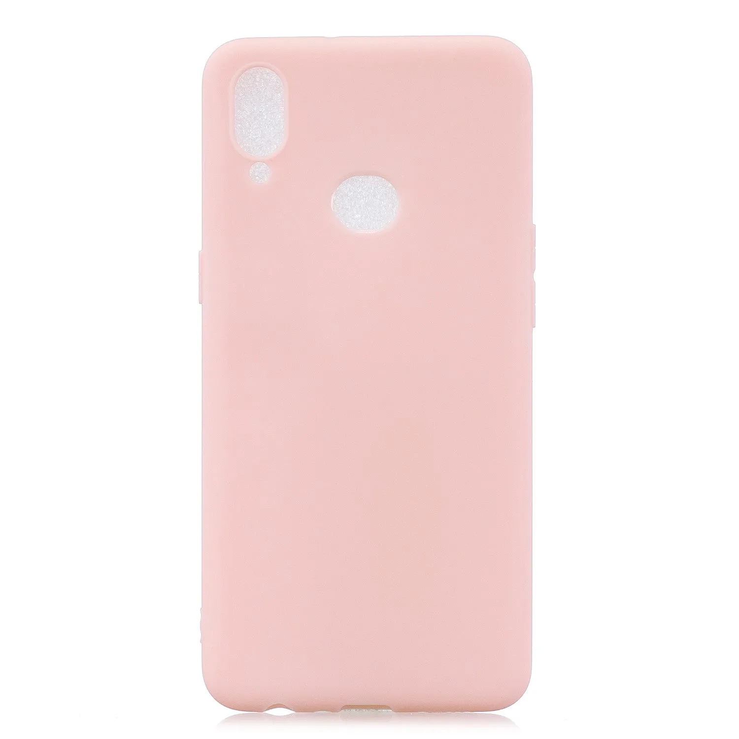 For Samsung A10S A20S Shockproof TPU Back Cover Soft Candy Color Frosted Surface Mobile Phone Case Light pink