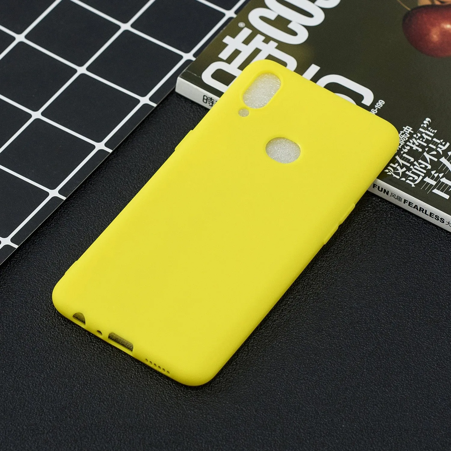 For Samsung A10S A20S Shockproof TPU Back Cover Soft Candy Color Frosted Surface Mobile Phone Case red
