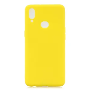 For Samsung A10S A20S Shockproof TPU Back Cover Soft Candy Color Frosted Surface Mobile Phone Case yellow