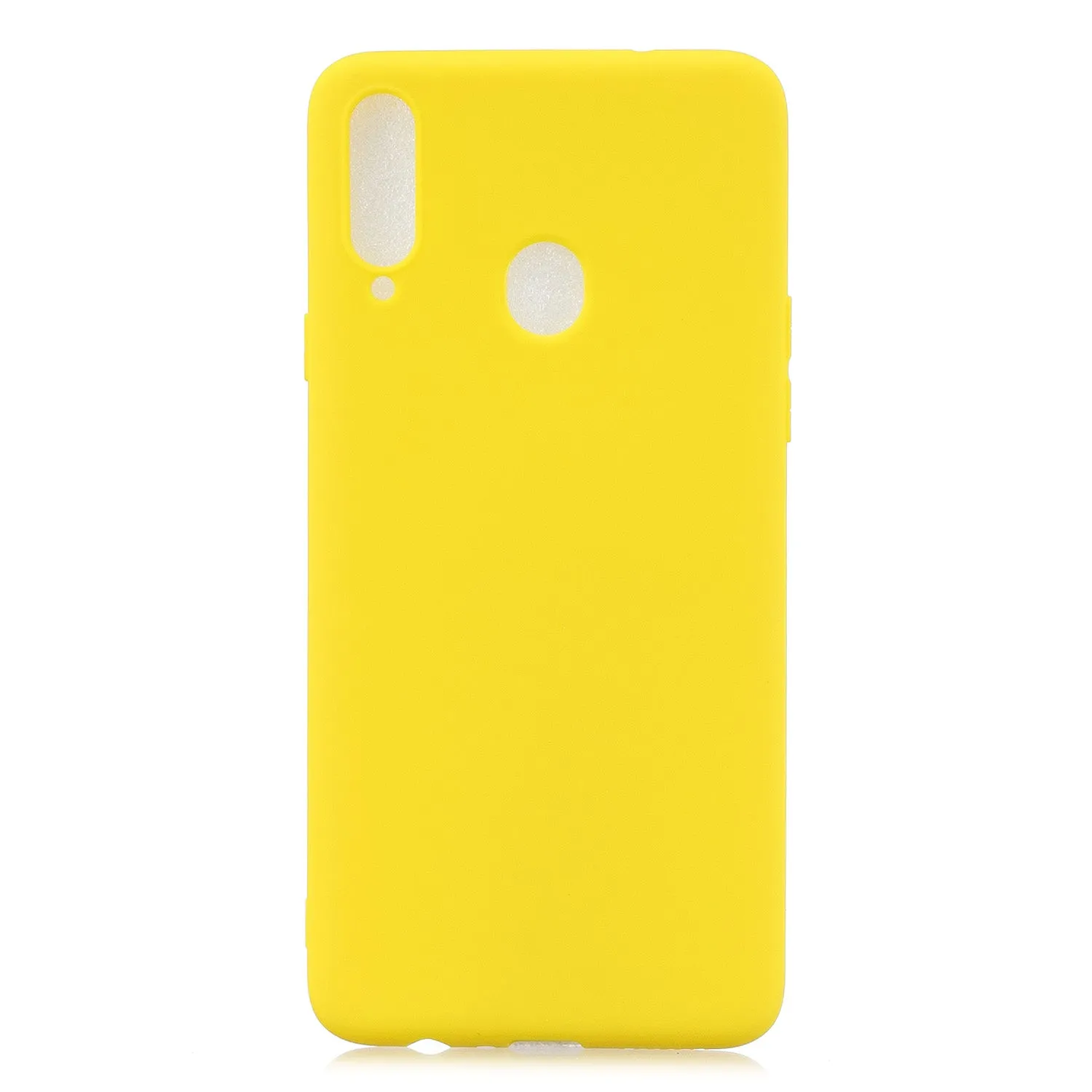 For Samsung A10S A20S Shockproof TPU Back Cover Soft Candy Color Frosted Surface Mobile Phone Case yellow