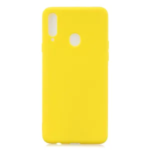 For Samsung A10S A20S Shockproof TPU Back Cover Soft Candy Color Frosted Surface Mobile Phone Case yellow
