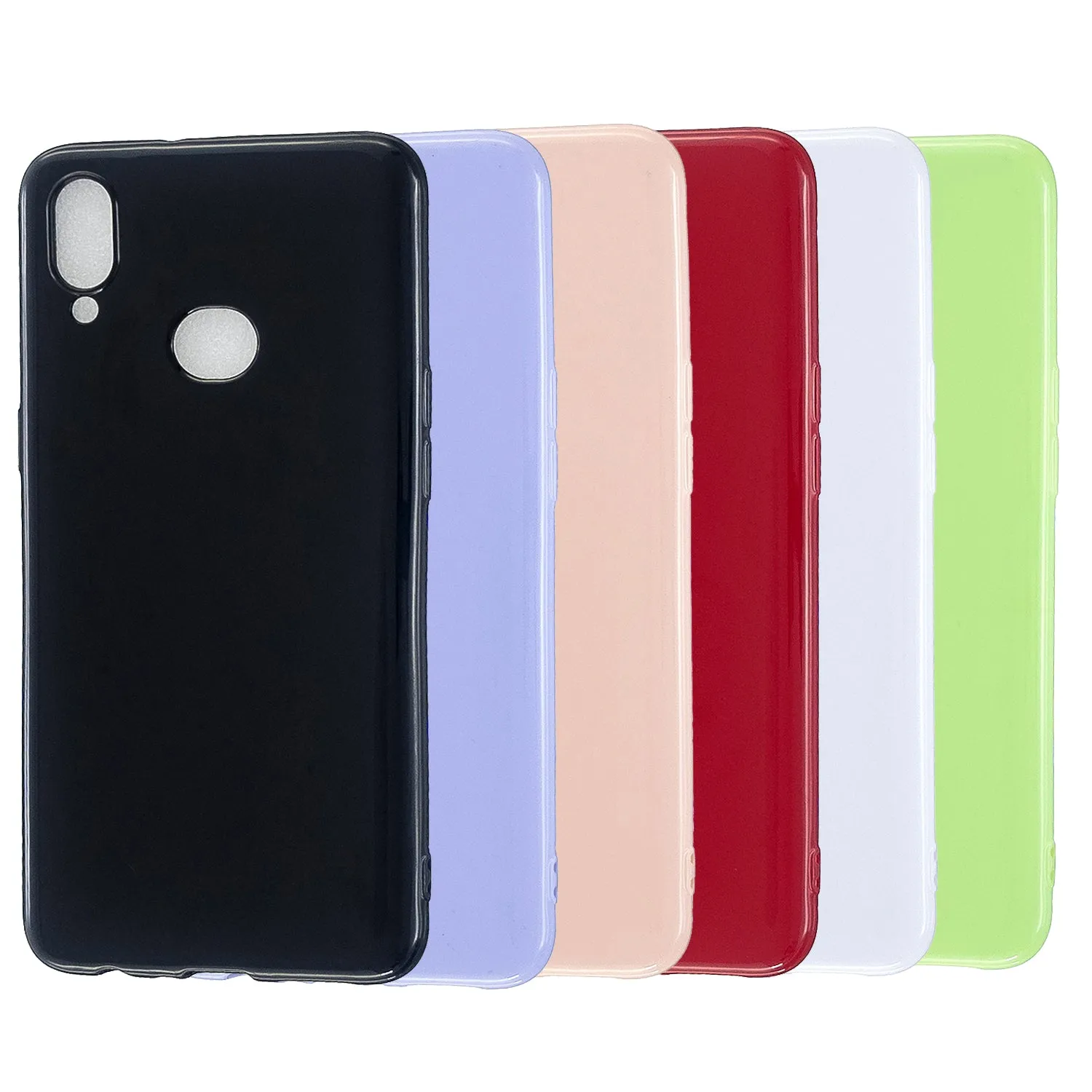 For Samsung A10S/A20S Cellphone Cover Soft TPU Phone Case Simple Profile Full Body Protection Anti-scratch Shell Bright black