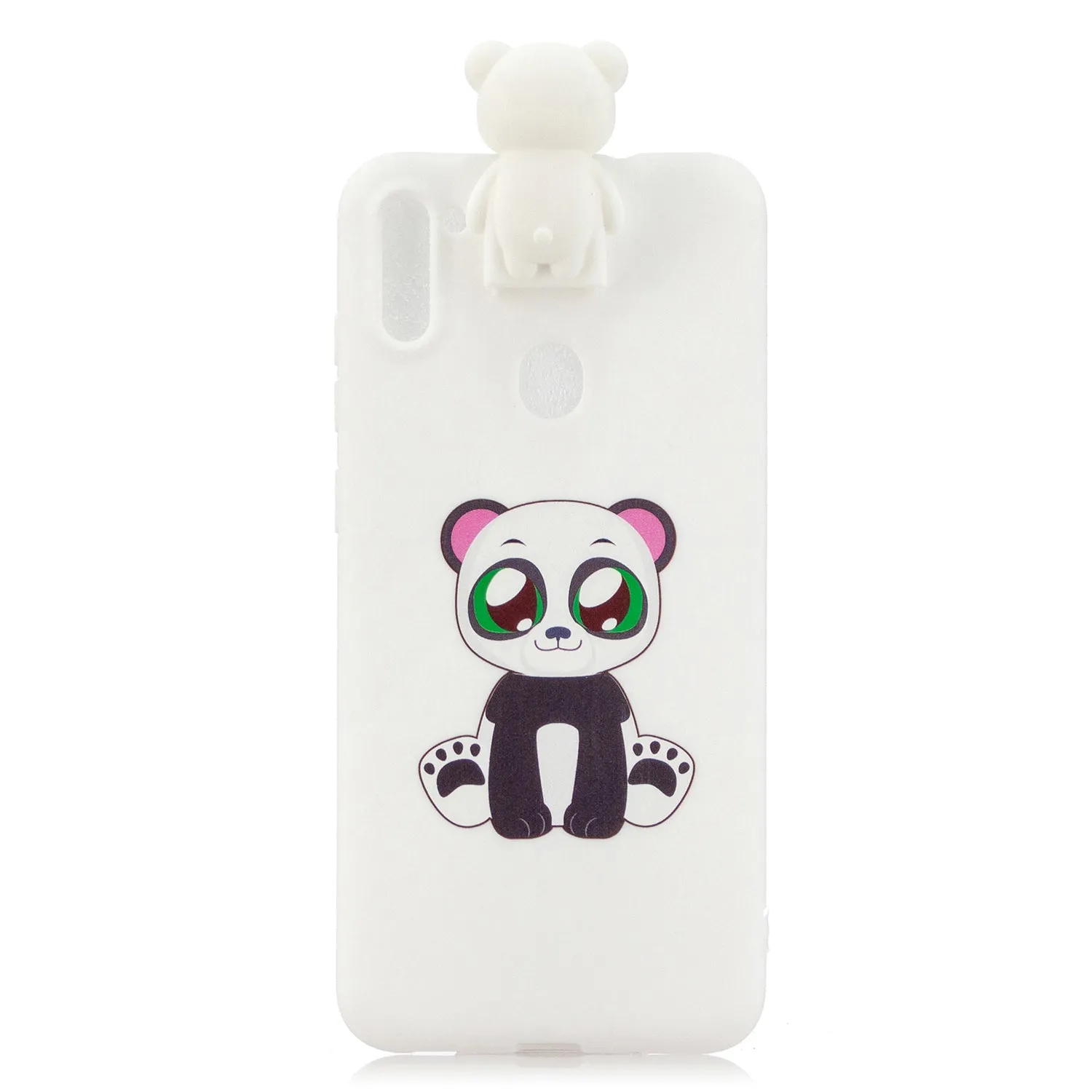 For Samsung A11 Soft TPU Back Cover Cartoon Painting Mobile Phone Case Shell with Bracket panda