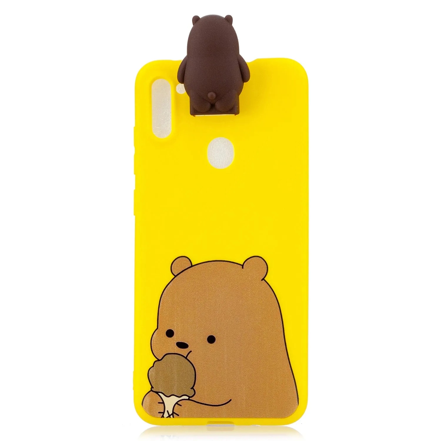 For Samsung A11 Soft TPU Back Cover Cartoon Painting Mobile Phone Case Shell with Bracket panda