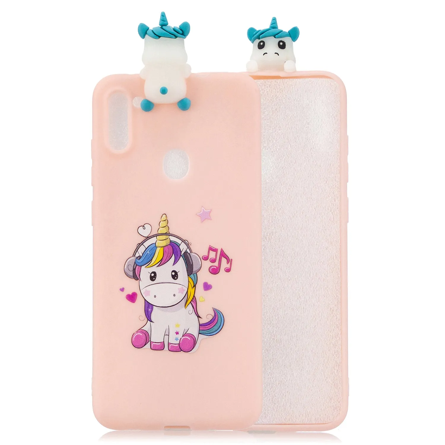 For Samsung A11 TPU Back Cover 3D Cartoon Painting Soft Mobile Phone Case Shell big face cat