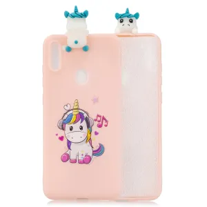 For Samsung A11 TPU Back Cover 3D Cartoon Painting Soft Mobile Phone Case Shell Music horse