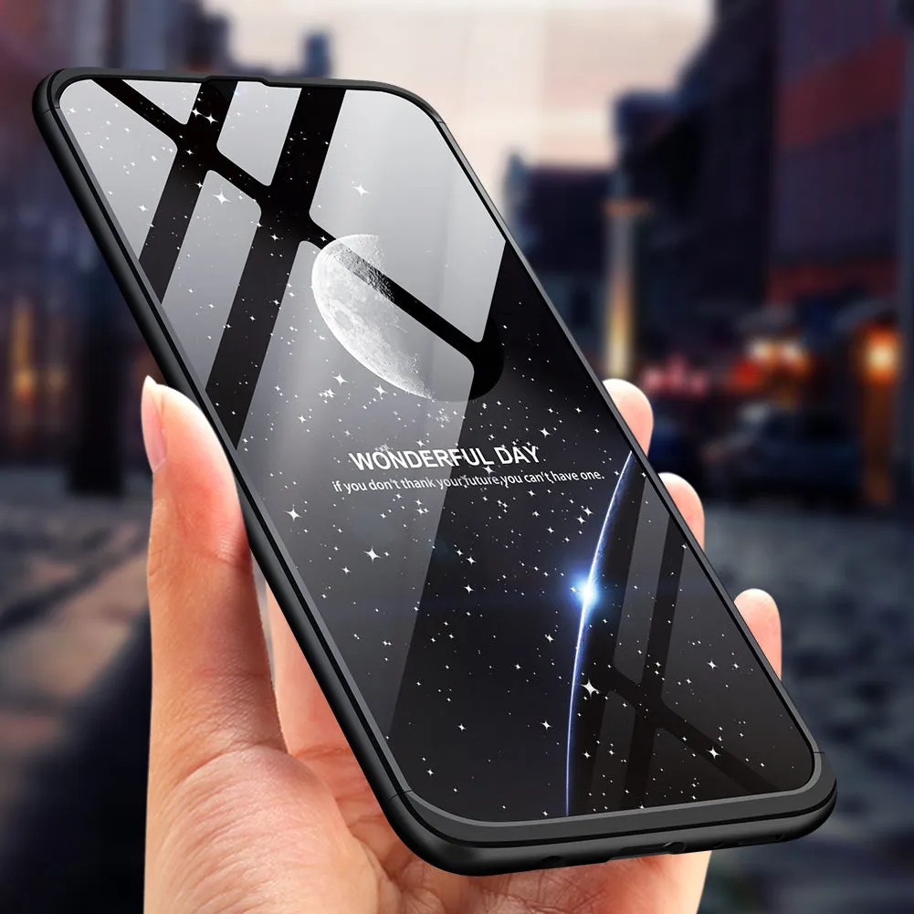 For Samsung A30 Ultra Slim PC Back Cover Non-slip Shockproof 360 Degree Full Protective Case black