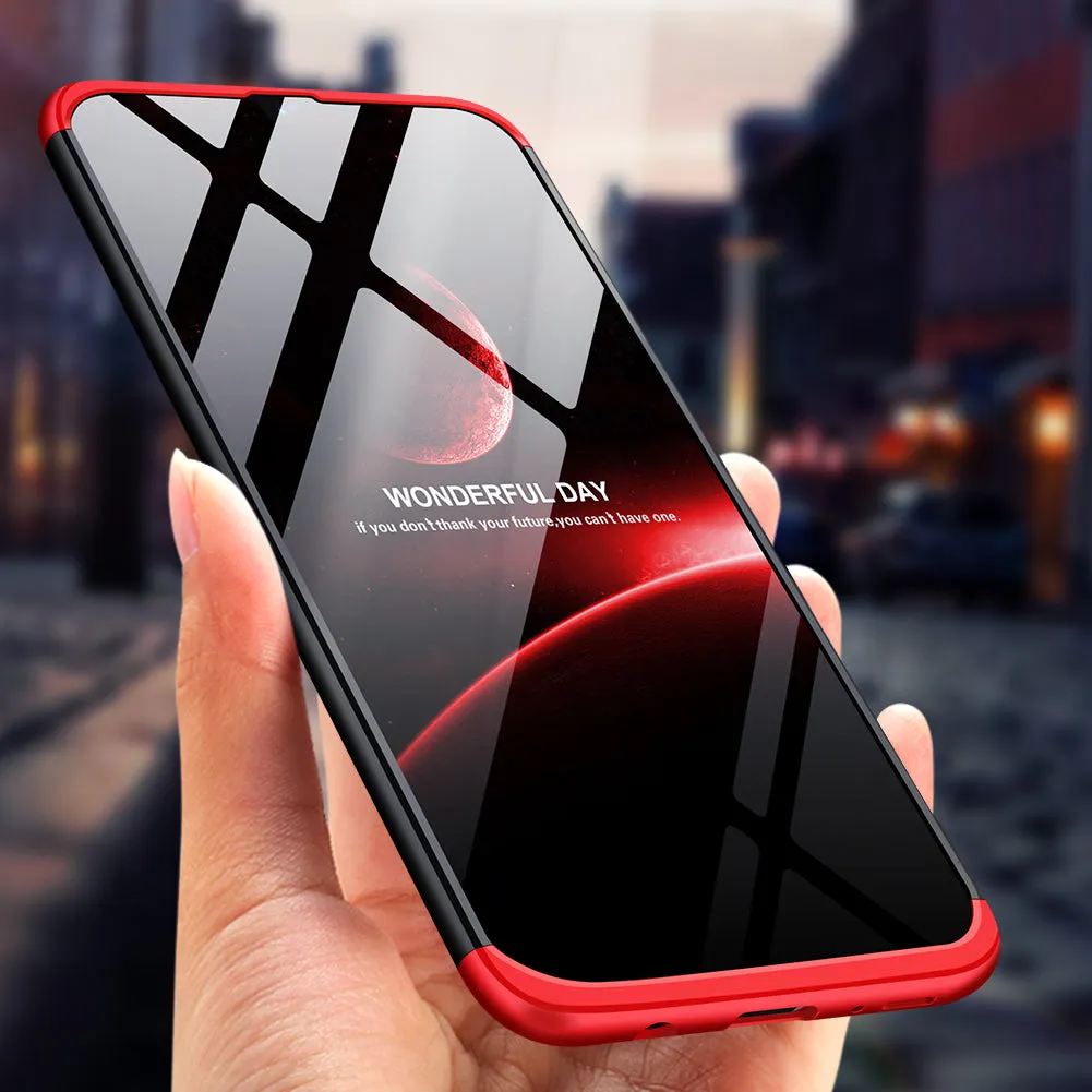 For Samsung A30 Ultra Slim PC Back Cover Non-slip Shockproof 360 Degree Full Protective Case black